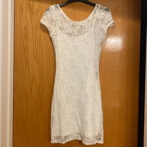 Hollister white lace mini dress